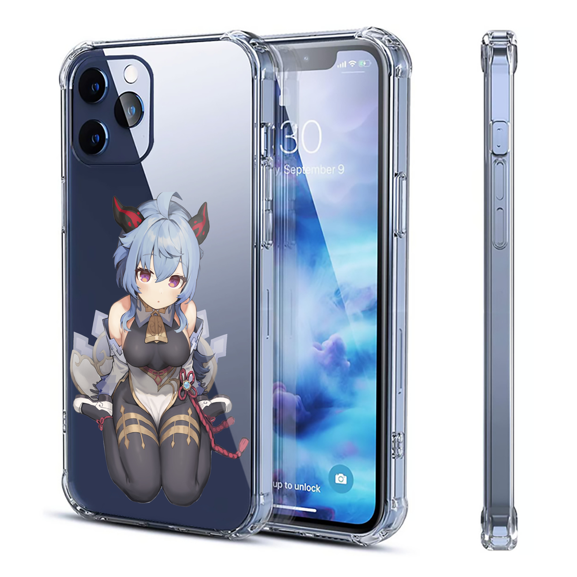 げんし神 甘雨 かんう genshin Ganyu 【iPhone 12シリーズ対応】透明スマホケース（クリアソフトケース）